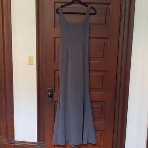 Simple Classic Grey Formal Dress Low Back